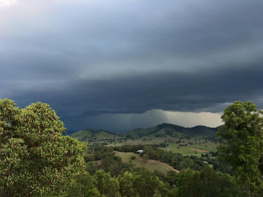 Calico Creek resident Liza Cameron took this photo of the storm as it approached the Gympie region on Monday night. Calico Creek resident Liza Cameron took this photo of the storm as it approached the Gympie region on Monday night.